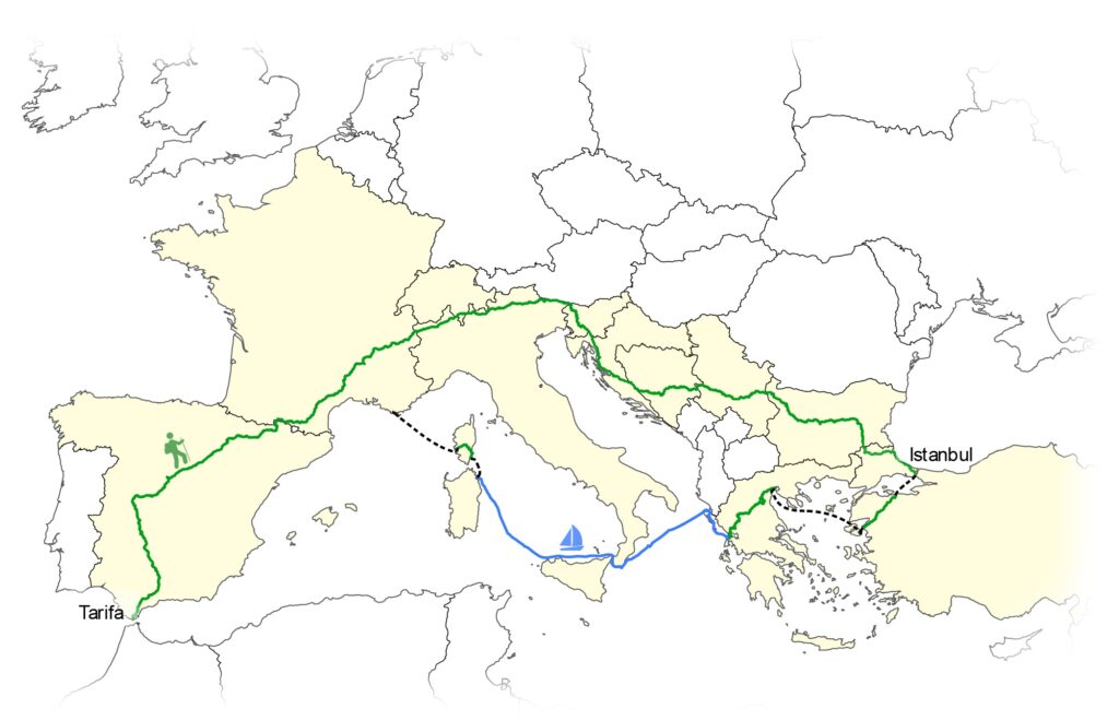 carte traversée europe thru hike l'aventure à 2 pas samuel knosp